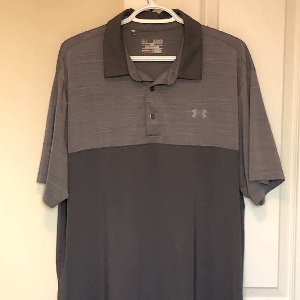 Under Armour Mens Golf Shirt (2 Tone Grey) Size XL